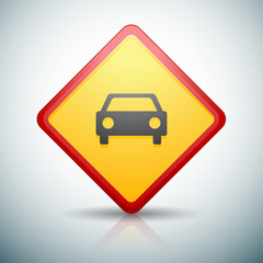 Car Warning Sign illustration