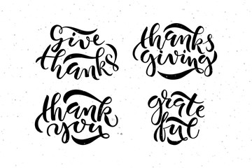 Hand drawn Thanksgiving typography poster set