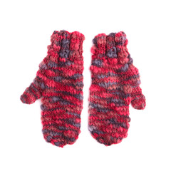 pair of red mohair gloves