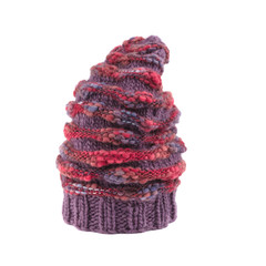 mohair red and violette winter hat