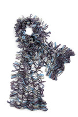 gray and blue mohair scarf