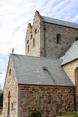 Fototapeta na wymiar Aa Church (Aakirkeby) from 1150 on the Danish island Bornholm