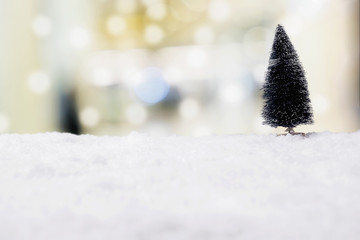 Christmas concept. Christmas decoration, Holiday decorations on snow Background.Soft focus,low light.(selective focus)...
