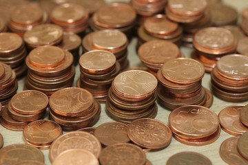 Münzen, Kleingeld, Euro, Cent