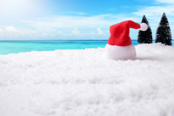 Christmas concept. Christmas decoration, Holiday decorations on snow Background.Soft focus,low light.(selective focus)...