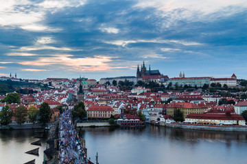 Fototapeta premium Prague Castle and Saint Vitus Cathedral, Czech Republic. Panoramic view