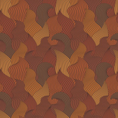 Color seamless abstract hand-drawn pattern, waves background