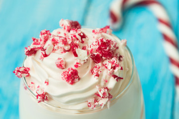 Tasty christmas peppermint white hot chocolate