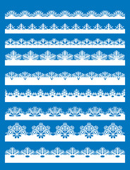 Seamless snowflake borders