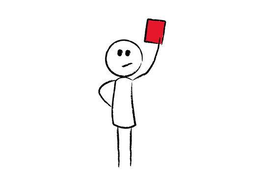 Person zeigt rote Karte