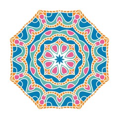 Kaleidoscope big bud. Oriental pattern illustration. Flower background