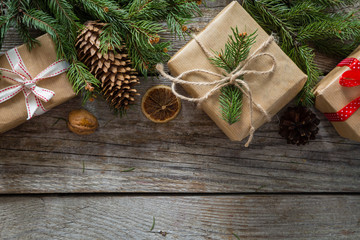 Christmas presents in decorative boxes