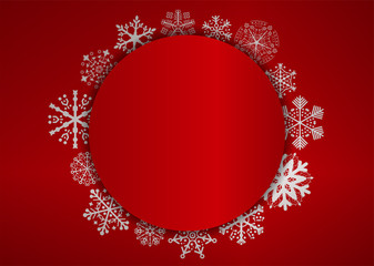red christmas background with space circular