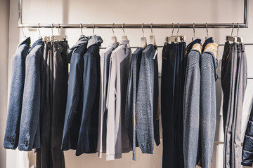 Urban clothing on hangers