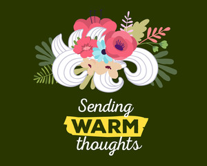 Vector illustration of floral template with beautiful flowers, l