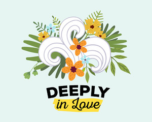 Vector illustration of floral template with beautiful flowers, l