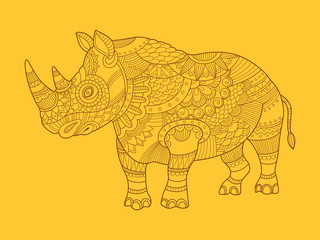 Rhinoceros color drawing raster