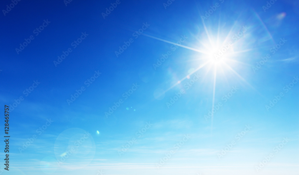 Wall mural blue sky and sun