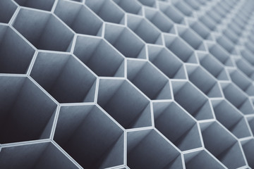 Concrete honeycomb, hexagon pattern background or wallpaper. 3D Rendering