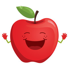 Vector Illustration Of Cartoon Apple