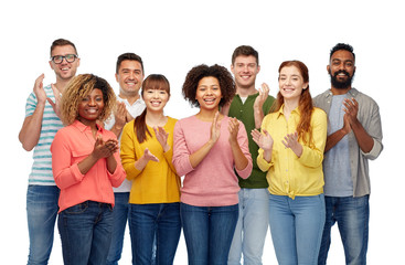 international group of happy smiling people