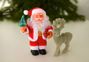 Christmas composition with gift box and decorations