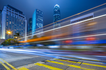 Traffic light trails in downtown of Shenzhen,China.