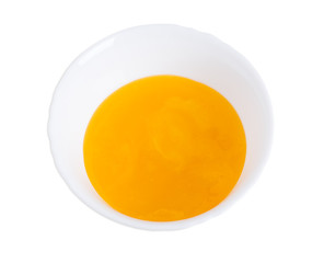 Mixed egg yolks.