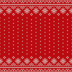 Traditional Fair Isle Style Seamless Knitted Pattern. Christmas and New Year Design Background with a Place for Text