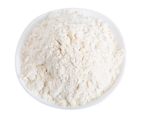 Fototapeta na wymiar Wheat flour in ceramic bowl.