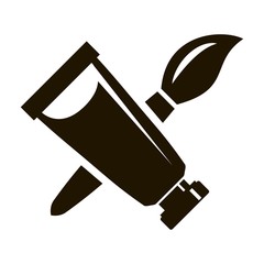 Paintbrush and paint