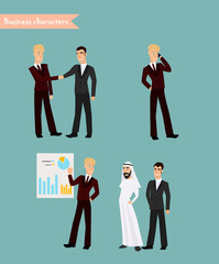 Retro Vintage Successful Businessman Working Set