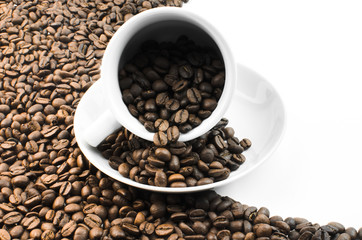 Mug with coffee beans