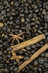 Coffee beans and spices
