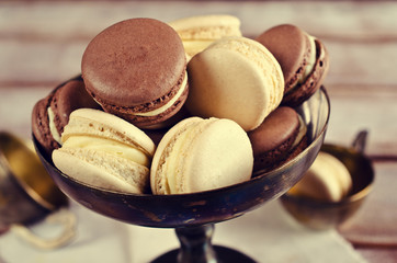 Brown and beige macaroon