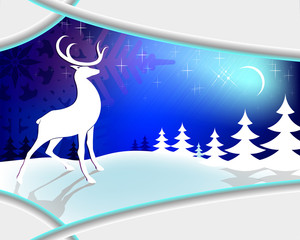Christmas blue design with frame