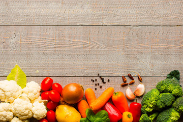 Healthy food and copy space, fresh vegetables