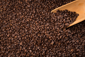 coffee beans fullscreen with a serving spoon