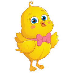 Vector Illustration Of Cartoon Chick