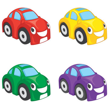 Vector Illustration Of Cartoon Cars