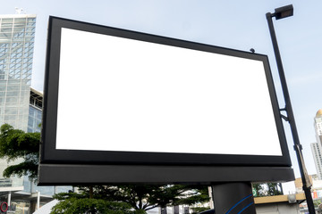Blank Billboard advertisement in the street for advertising