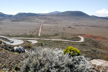 Road to Piton de la Fournaise volcano on La Reunion