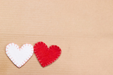 Red and white hearts.