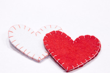 Red and white hearts.