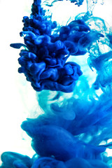 blue dye in water