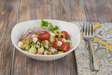 Quinoa mediterranean salad.