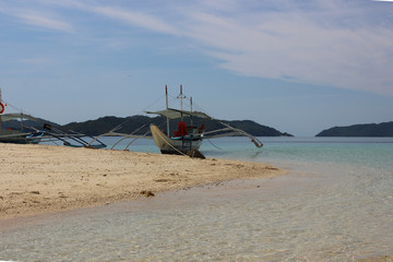 Fototapeta premium Traditional filippino boat in the sea, Philippines