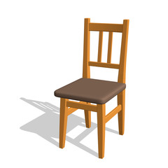 Chair.Isolated on white. 3d Vector illustration.