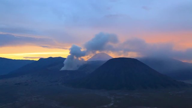 Sunrise at Mount Bromo volcano, East Java, Indonesia.