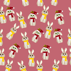 Obraz na płótnie Canvas cute rabbit with scarf